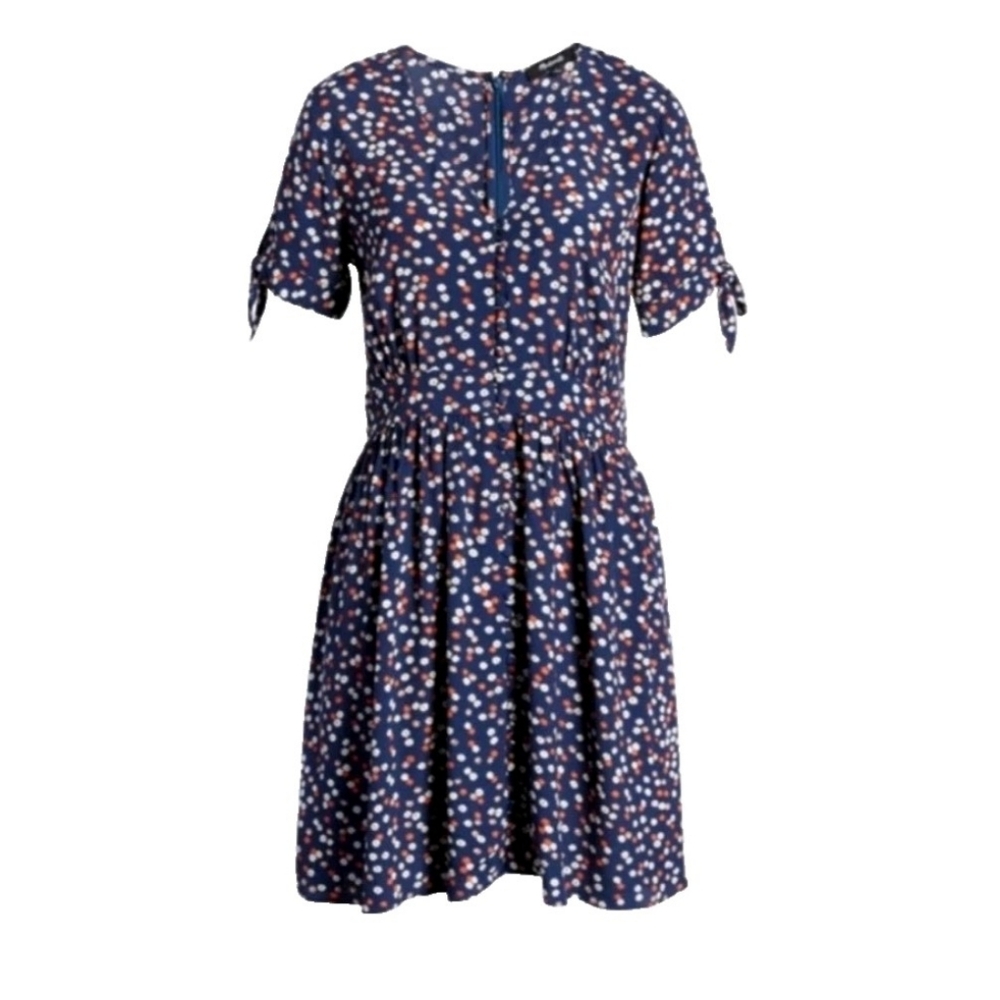 Madewell Tie Sleeve Button-front Mini Dress in Daisy Cottagecore Women's 12 - Picture 3 of 11